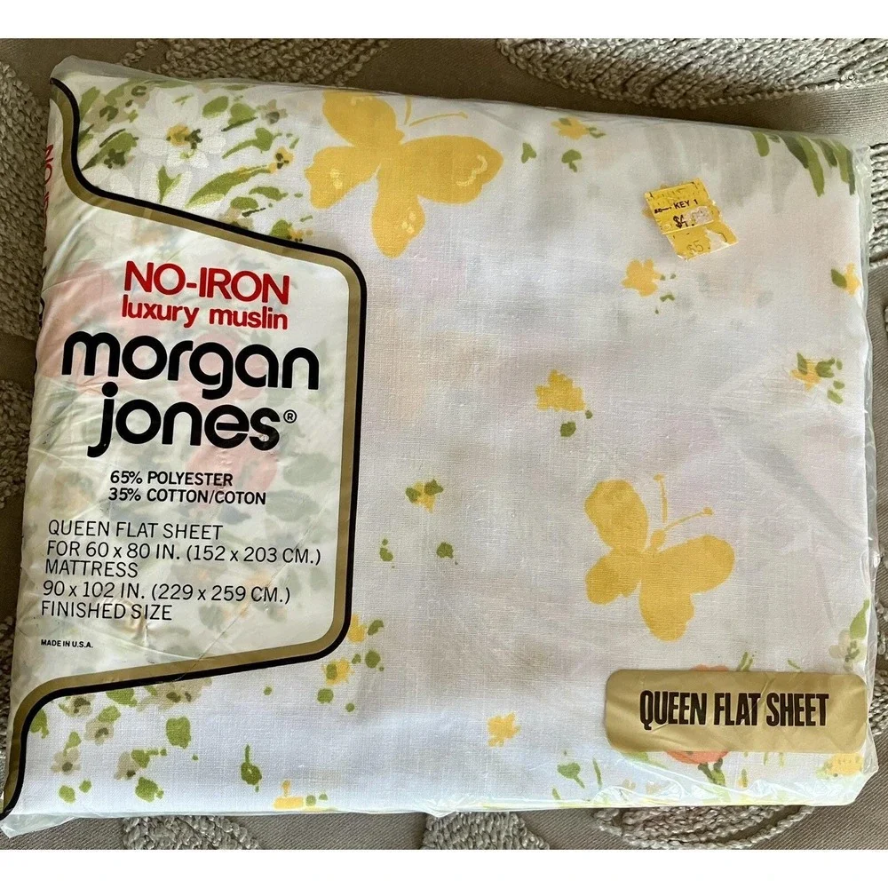 VTG Morgan Jones Spring Mills Queen Flat Luxury Muslin Bed Sheet Bonny Bouquet
